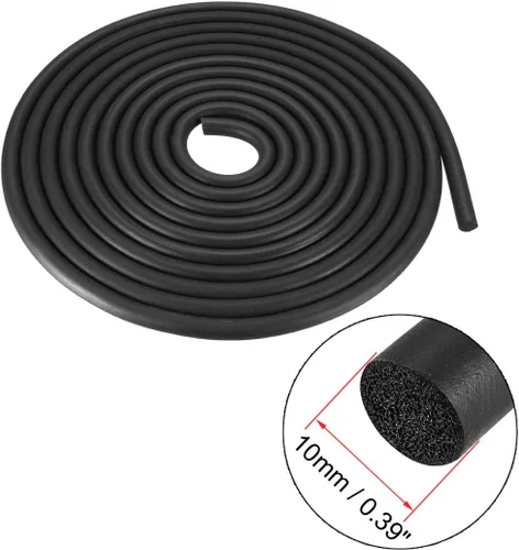 Miniatura 3 de uxcell Cinta de Sellado de Espuma de Goma para Burlete 10mm de Diámetro 3 Metros de Largo Negro