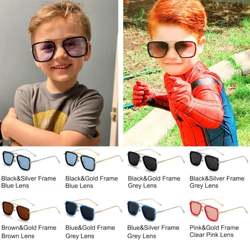 Miniatura 5 de NIDOVIX Lentes de sol polarizados Tony Stark para niños y niñas de 3 a 10 años, lentes de sol para niños de Iron Man y Spider-Man