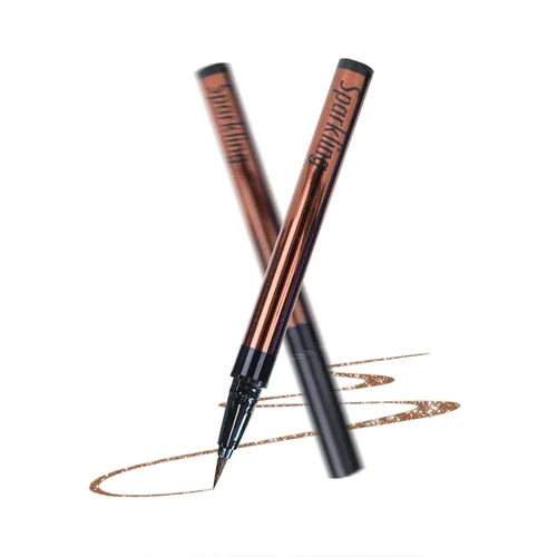 Miniatura 9 de Music Flower Delineador de ojos, delineador de ojos líquido impermeable con punta de precisión, delineadores de ojos metálicos brillantes Dorado