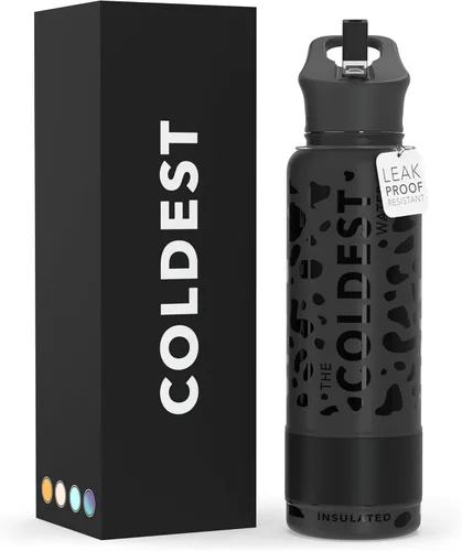 Miniatura 119 de Coldest - Botella para agua con tapa que incluye pajilla, térmica y metálica (acero inoxidable), para hombres y mujeres, color morado