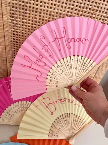 Miniatura 6 de Ventilador de papel plegable personalizado, suministros personalizados para recuerdos de fiesta, a granel para bodas, bailes, cumpleaños, fanáticos