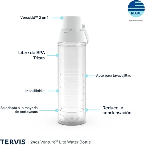 Miniatura 2 de Tervis Vaso aislado de doble pared transparente y colorido con tapa fabricado en Estados Unidos, taza de viaje mantiene las bebidas frías