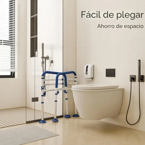 Miniatura 5 de Loyoda Barras de Seguridad para Inodoro para Personas Mayores, Marco de Inodoro con Altura Ajustable, Manija de Inodoro con Ancho Ajustable, Barra
