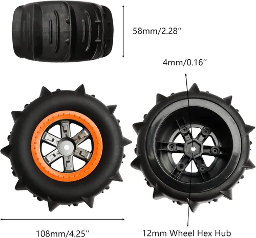 Miniatura 2 de 1/10 Llantas de paleta RC LG-ZJ02 25-ZJ02 para alta velocidad 9125 X07 X08 X17 9155 9156 RC Cars 9201E 9205E 9206E 200E 201E RZ001G-A 104009