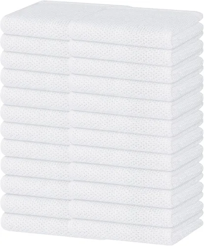 Miniatura 39 de Homaxy Paños de cocina de 100% algodón con tejido de gofre, ultra suaves, absorbentes, de secado rápido, 12 x 12 pulgadas, paquete de 6, amarillo