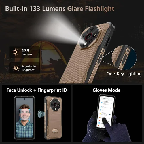 Miniatura 8 de Ulefone Armor X16 Pro 5G Smartphone Resistente, 16GB+256GB MTK Dimensity 6300 Android 15, cámara principal de 64MP+25MP, 10360mAh, pantalla Corning