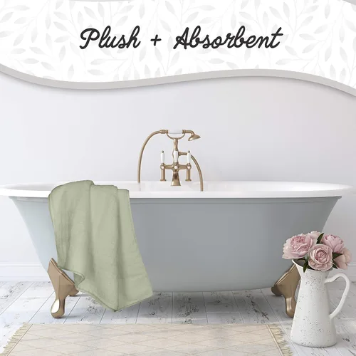 Miniatura 3 de GREEN LIFESTYLE Juego de toallas de algodón de lujo de 8 piezas, toallas de baño suaves y absorbentes, toallas de mano y paños para el baño, toallas