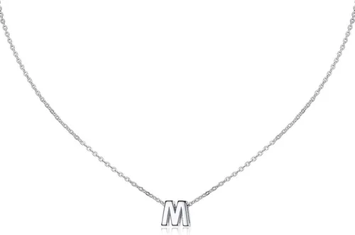 MOMOL Collar pequeño con inicial para mujer, de acero inoxidable, con letras pequeñas, collar con nombre personalizado para niñas, Metal, no conocido