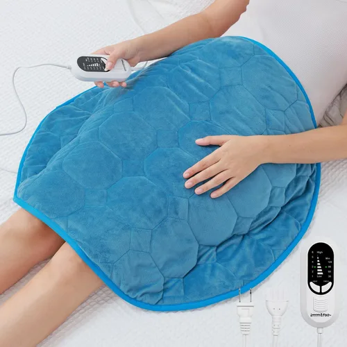 Miniatura 11 de immtree Almohadilla térmica con peso para un alivio más profundo del dolor, 7 libras de tamaño XXXL (29 x 24) con tecnología de calor rápido, mantas