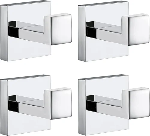 Miniatura 10 de Ganchos para toallas para baños, gancho negro mate para toallas de cocina y baño, gancho de acero inoxidable SUS304, ganchos resistentes para colgar
