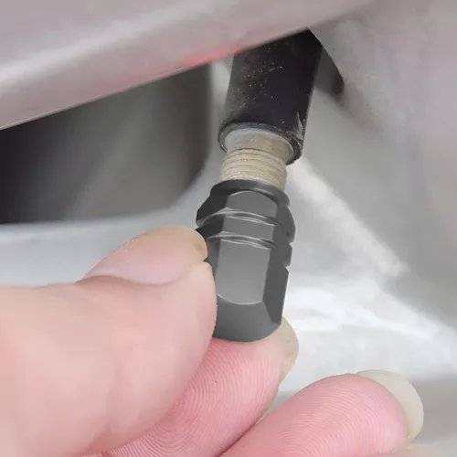Miniatura 5 de Tapón para válvula de neumático de automóvil, 12 fundas para válvulas de rueda, a prueba de fugas, accesorio hermético de aleación de aluminio