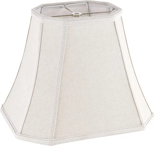 GO&SO Pantalla de lámpara de esquina de corte cuadrado, 8x14x11 pulgadas, pantalla mediana para lámpara de mesa beige, tela natural hecha a mano,