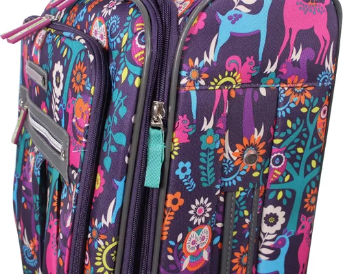 Miniatura 6 de Lily Bloom Patrón de diseño de equipaje de 28 pulgadas expandible con ruedas giratorias dobles, maleta grande y ligera bolsa a cuadros para mujeres