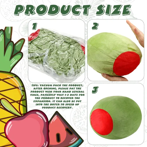 Miniatura 3 de Beeveer Bonita almohada de olivo de olivo decorativa Kawaii para decoración de habitación, regalos de frutas, peluches para abrazar, cojín suave
