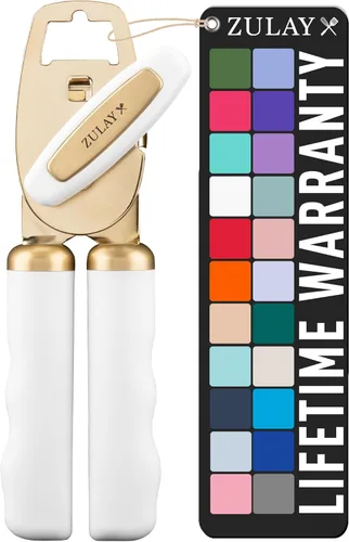 Miniatura 21 de Zulay Kitchen Abrelatas manual de acero inoxidable resistente con abridor de botellas, abrelatas manual a prueba de óxido con perilla giratoria