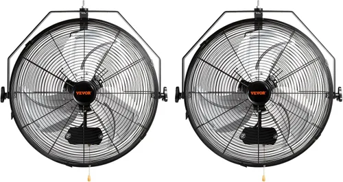 Miniatura 15 de VEVOR Ventilador de montaje en pared de 18 pulgadas, ventilador impermeable IP44 de 3 velocidades, máx. 4150 CFM montado en la pared