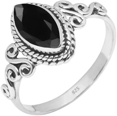Miniatura 10 de Anillo de plata de ley 925 con piedras preciosas para mujeres y niñas, hecho a mano, anillo de promesa de piedras preciosas naturales, regalo