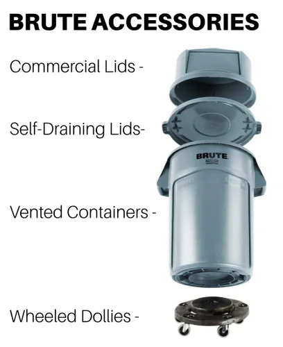 Miniatura 4 de Rubbermaid Commercial Products BRUTE - Tapa redonda para basura/basura, color negro, compatible con contenedor BRUTE de 32 galones, paquete de 6