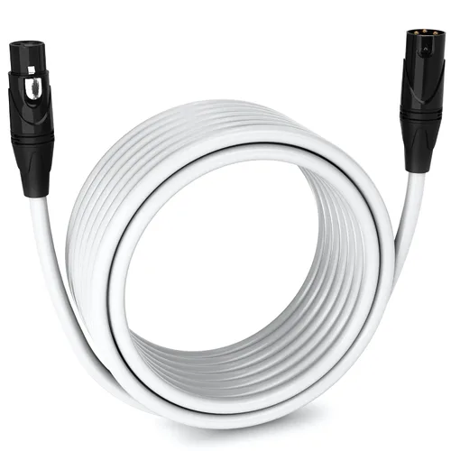 Miniatura 58 de LyxPro Cable de micrófono XLR hembra a macho de ángulo recto de 3 pines de 1.5 pies para altavoces amplificados, interfaz de audio, rendimiento