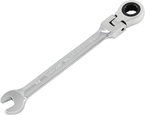 Miniatura 7 de Llave de trinquete de cabeza flexible de 0.394 in y 12 puntos, llave de trinquete métrica con 72 dientes y movimiento de 5° para espacio reducido, 1