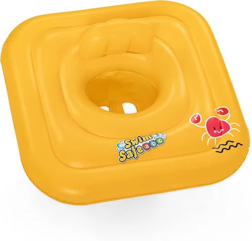Miniatura 6 de Bestway Flotador inflable para niños pequeños Flotador inflable cuadrado de 3 anillos para bebés de 24 a 36 meses, amarillo