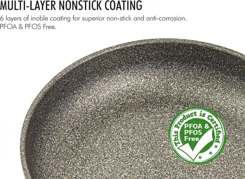Miniatura 3 de Sartén antiadherente para wok Glam de 12 pulgadas, sartén multicapa con revestimiento inoble, libre de PFOA y PFOS, sartenes para tortillas