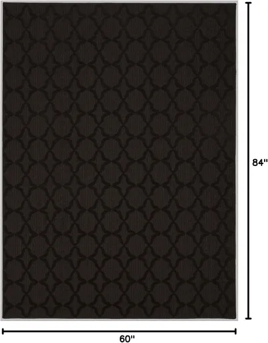 Miniatura 72 de Garland Rug Sparta - Alfombra antideslizante de polipropileno de 2 pies x 12 pies, color negro, ideal para salas de estar y pasillos, elegante