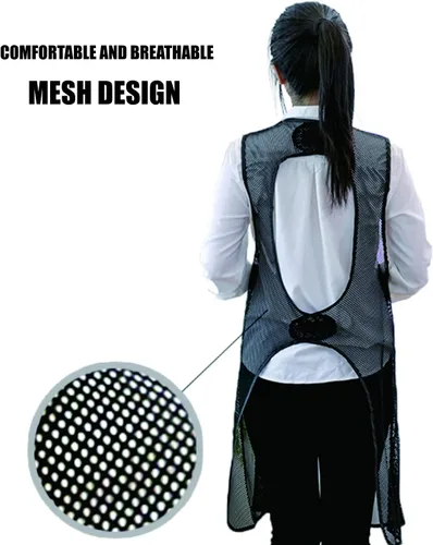 Miniatura 2 de Home Delantales impermeables para mujeres sin bolsillos, limpieza de peces, aseo de perros, jardinería, lindo delantal para lavar platos (negro)