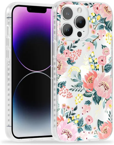 Miniatura 44 de SCORPIFY Funda para iPhone 13 con diseño floral de Nemophila azul, bonita funda transparente para teléfono con flores para mujeres y niñas