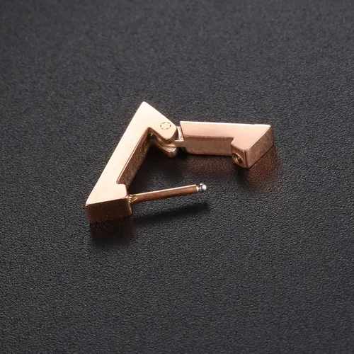 Miniatura 9 de HELFNE Aretes de cartílago hechos a mano con triángulo de oro de 14 quilates para mujer de oro real pequeños aretes geométricos de plata
