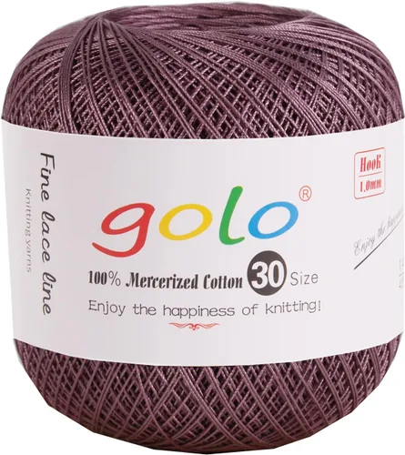 Miniatura 81 de Hilo de ganchillo golo para tejer a mano Tamaño 30, hilo para calados color Hibiscus-166 166-Hibiscu