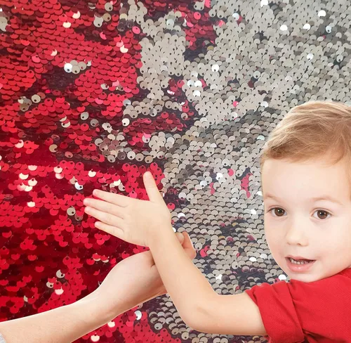Miniatura 21 de Tela de lentejuelas reversible para pared sensorial para niños, lentejuelas grandes de 0.5 cm para grafiti sensorial para niños pequeños