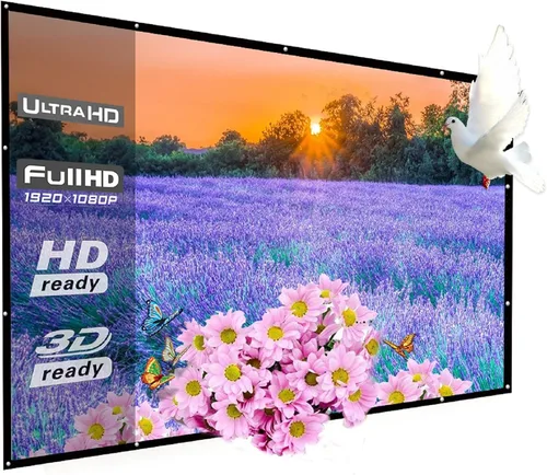 Pantalla de proyector para exteriores de 180 pulgadas, WRLSUN HD 16:9, grande, plegable, portátil, para cine en casa, para campamento, oficina,
