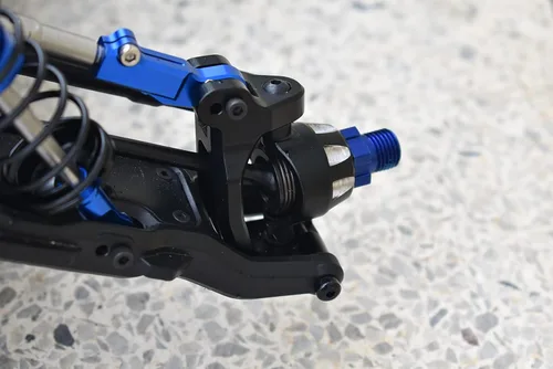 Miniatura 2 de GPM - Juego de 10 piezas de bloques de ruedas delanteras de aluminio 7075-T6 con 1/8 4Wd Sledge Monster Truck 95076-4 RC Cars (azul)