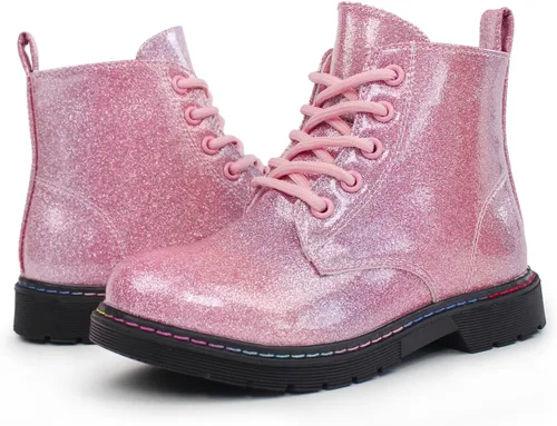 Miniatura 2 de Hawkwell Botas de trabajo de combate de patente para niñas y niños con cremallera lateral (niños pequeñosniños grandesjóvenes), 0 Toddler