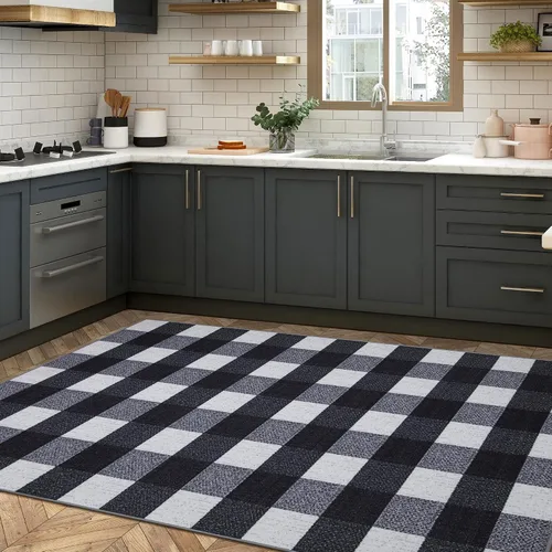 Miniatura 32 de Ottomanson Alfombras de 5 x 6 pies 6 pulgadas para sala de estar, alfombra de área para dormitorio, antideslizante, duradera y grande para zonas