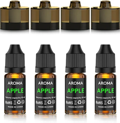 Accesorios de Pistola de Burbujas y Humo para Cóctel Seihoae, 10ml, Incluye 4 Contiene, 4 Aceites Aromáticos con Sabor a Manzana
