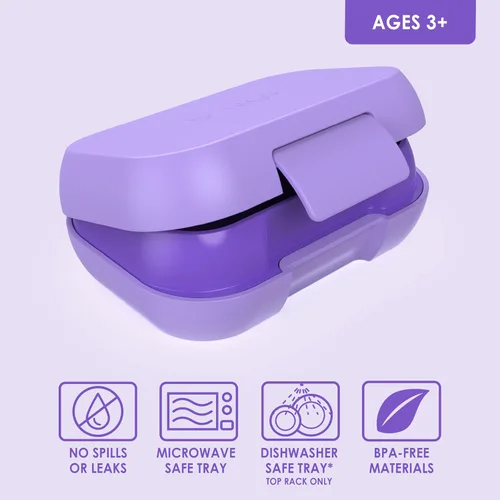 Miniatura 3 de Bentgo Snack para niños, contenedor de 2 compartimentos a prueba de fugas para aperitivos y comidas pequeñas, cierre fácil de abrir, apto