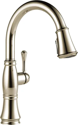 Miniatura 23 de Delta Grifo Cassidy Gold para cocina, grifos de cocina con rociador extraíble, grifo de fregadero de cocina, grifo dorado para fregadero de cocina