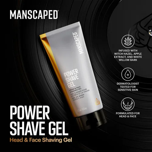 Miniatura 5 de MANSCAPED® The Plow® 2.0 & Power Shave Gel, paquete de afeitado facial para hombre con maquinilla de afeitar de seguridad de una sola hoja y gel