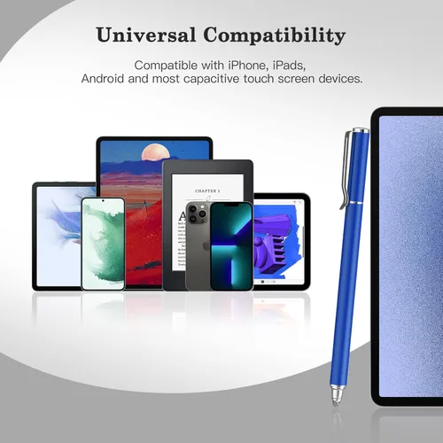 Miniatura 7 de METRO - Lápiz capacitivo universal para pantallas táctiles, punta de fibra capacitiva de alta sensibilidad, lápiz capacitivo 2 en 1 para iPad