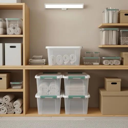 Miniatura 5 de Bolsas de almacenamiento de plástico transparente de 20 cuartos de galón con tapas, cajas de plástico con tapas, 4 paquetes