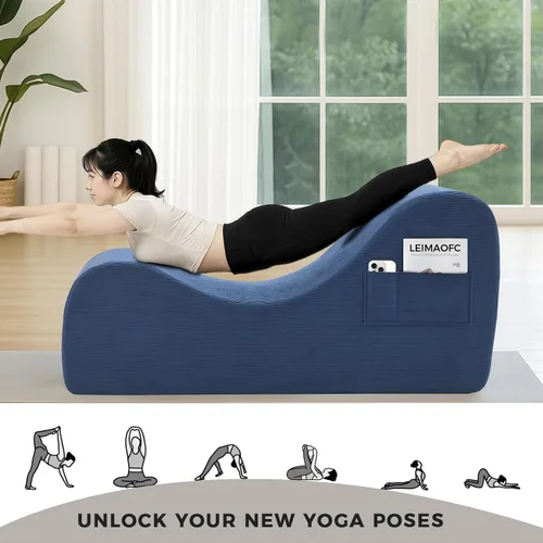 Miniatura 3 de Sillas de yoga para adultos, silla de salón ergonómica para interiores con bolsillo lateral, almohada lumbar, otomana, silla de yoga perfecta