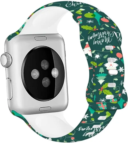 Miniatura 2 de Correa de reloj inteligente compatible con iWatch de 1.496 pulgadas, 1.575 pulgadas, 1.654 pulgadas, 1.732 pulgadas, diseño de Navidad, hombre