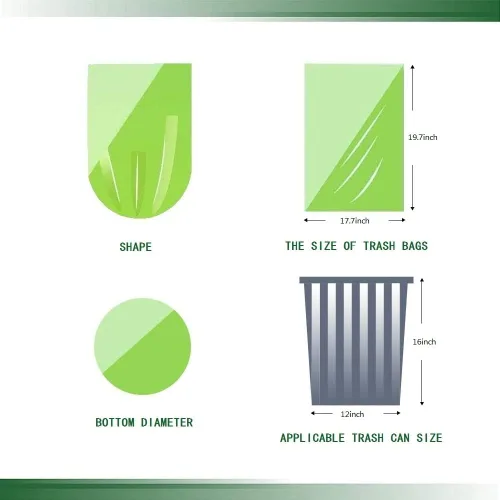 Miniatura 5 de Bolsas de basura pequeñas, bolsas de basura biodegradables extragruesas de 2.6 galones, bolsas de basura degradables y reciclables para cocina
