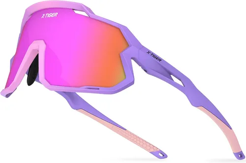 Miniatura 16 de X-TIGER Gafas de sol polarizadas para niños y niñas, lentes de sol de béisbol polarizadas para niños de 8 a 14 años, UV400, gafas de ciclismo y Negro