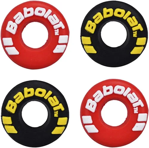 Juego de 4 amortiguadores de vibración en forma de neumático de goma Perdurable amortiguador de choque para raqueta de tenis Accesorio de tenis