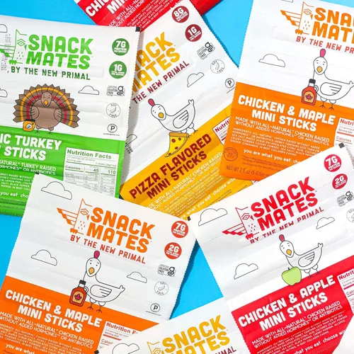 Miniatura 8 de The New Primal Snack Mates - Palito de pollo y arce para niños, (paquete de 8) palito de carne de 0.5 onzas, bocadillo de pollo totalmente natural