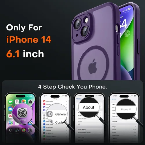 Miniatura 275 de TOCOL Funda para iPhone 11, compatible con Magsafe, protección completa de cámara, imanes integrados, protección contra caídas, funda translúcida