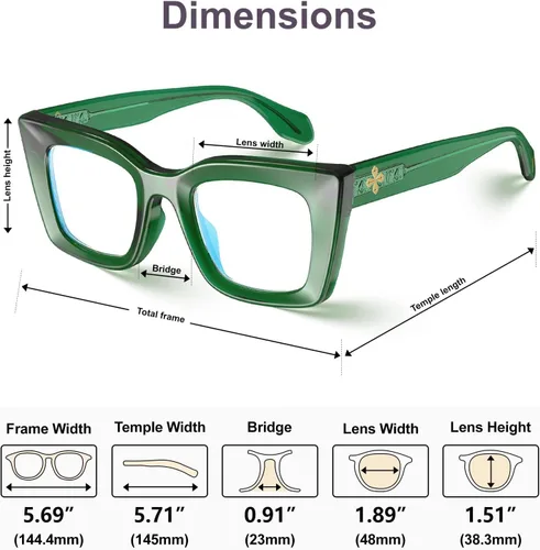 Miniatura 6 de VISOONE Cat Eye Blue Light Blocking Glasses TR90 Anti-glare Women Calida